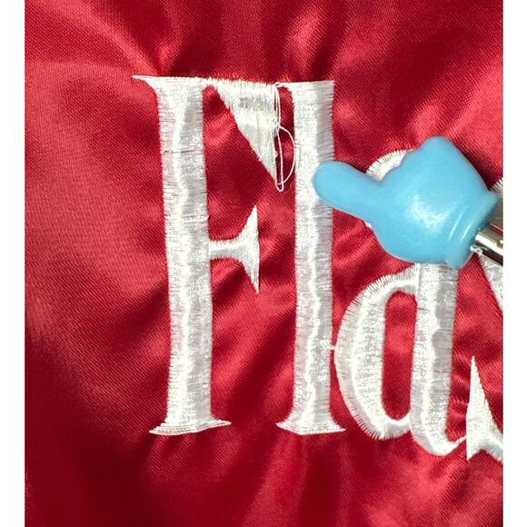 Swingster Vintage Winston Flashpoint Satin Bomber Jacket Embroidered Red USA - Picture 8 of 13